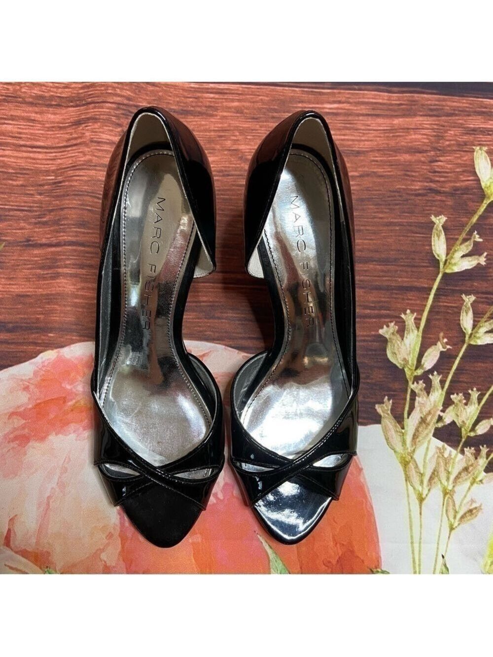 MARC FISHER - black Narnia wedge heels 7.5M